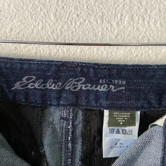 Eddie Bauer Dark Wash Denim Skirt 8 Classic Casual Everyday Style - Picture 4 of 8